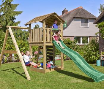 Jungle Cottage | Aire de jeux en bois avec balançoire