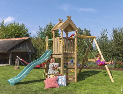 Jungle Teepee | Houten speeltoestel met schommel