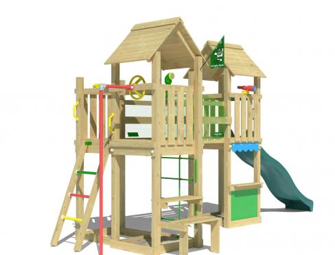 Jungle Spark | Houten speeltoestel met glijbaan & winkeltje