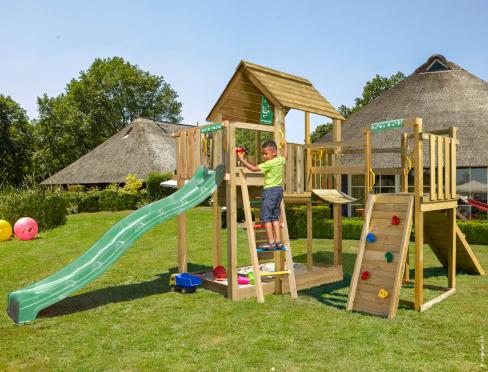 Jungle Haven | Aire de jeux en bois avec balançoire double