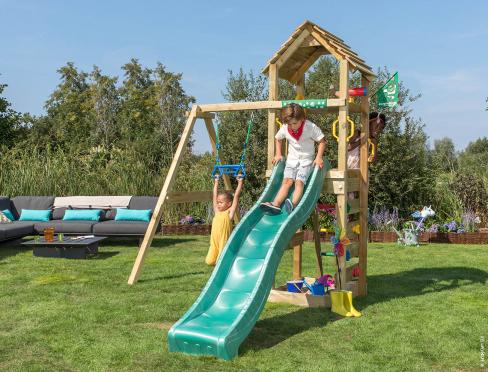 Jungle Cocoon | Aire de jeux en bois avec balançoire