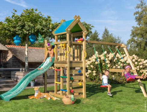Jungle Nomad | Aire de jeux en bois avec balançoire double
