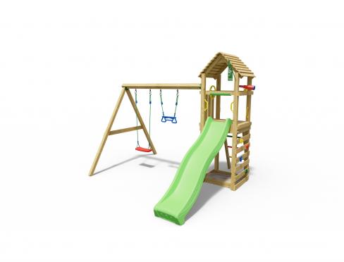 Jungle Cocoon | Aire de jeux en bois avec balançoire double