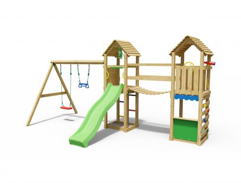 Jungle Haven | Aire de jeux en bois avec balançoire double