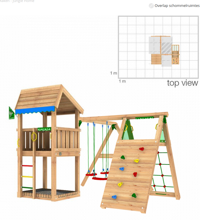 Zelf speeltoestel maken Jungle Home met 2-swing en climb module